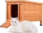 Outdoor Cat House Weatherproof Rabbit Hutch Hideout Outside Shelter for Cats