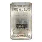100 oz Hospital Trust National Bank Silver Bar .999 Fine
