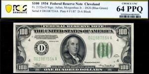 New ListingHGR FRIDAY 1934 $100 FRN ((GORGEOUS Example)) PCGS CHOICE UNC 64PPQ