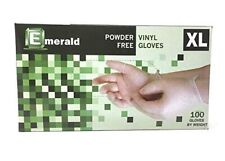 New ListingEMERALD Vinyl Gloves Size XL Powder-Free Latex-Free 100PCS NEW