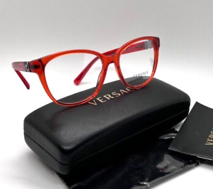 VERSACE 3273 5307 Women Eyeglasses 54-16-140 Transparent Red 100% Authentic