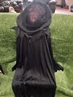 Adult Grim Reaper Death Black Hooded Cloak Robe W/Mask Halloween Costume S-M