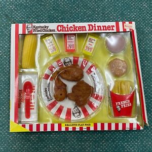 NEW 1988 KFC FRIED CHICKEN DINNER REALISTIC PLAY FOOD SET NIB RARE KENTUCKY