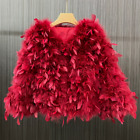 Fashion Luxury Ostrich Feather Jacket Women Warm Long Sleeve Casual Outerwear