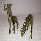 Vintage Solid Brass Deer Figurines, 3-5 Inch, Set of Two
