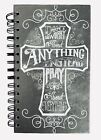 NEW Blank Journal Diary Black Chalkboard White Lined Pages Cross Design Notebook