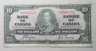 1937 Bank of Canada Ten Dollar Bill. $10 BETTER GRADE Bank Note (PS5-C)