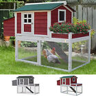 63''Wooden Chicken Coop Hen Hutch Poultry House Nesting Cage Planting Box