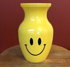 Yellow Glass Smiley Face Vase 8