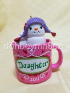 Hallmark 2011 Daughter Snowman Hot Chocolate Mug Christmas Ornament
