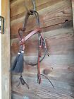 PRE-OWNED TESKEY'S FUTURITY KNOT HEADSTALL HORSEHAIR TASSELS BROWN LEATHER