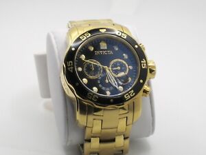 Invicta Men 0072 Pro Diver Chronograph Date Quartz Watch Black Link SS