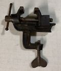 Antique Vintage Small Clamp On Vise Mini Table Bench Vice Cast Iron