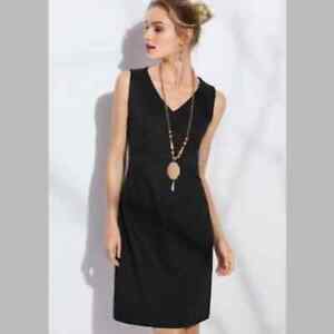Cabi Edie Black Ponte Knit Sleeveless Dress, XS, Style 3341