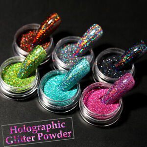 Silver Holographics Nail Powder Glitter UV Gel Nail Polish Dust Decoration Tips