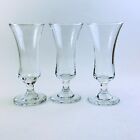 Vintage Set of  3 Footed Waisted Port/Sherry Glasses Clear 1970's 3.5