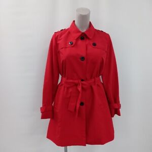 Hobbs Trench Coat Womens Size UK 16 Red RMF03-CAP