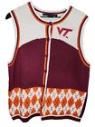 Vintage Virginia Tech Hokies Birch Bros Button Up Sweater Vest Size L