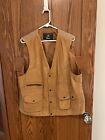 ORVIS Men's Large VINTAGE Hunting Fishing Utility Suede Vest, RARE TO FIND!!!