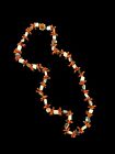 Signed Miriam Haskell Faux Coral & Mother Pearl Gold Bead Shell Necklace