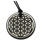 Shungite Emf Protection Necklace Flower of life Engraved Pendant Circle
