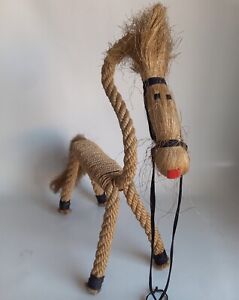 Audoux Minet Antique Toy Seventies Decor Rope Horse