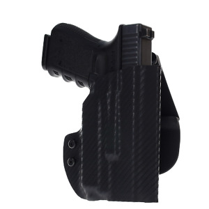 OWB KYDEX PADDLE HOLSTER for Guns with a Streamlight TLR-7 - Black Carbon Fiber