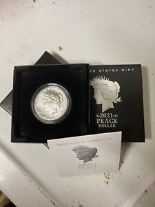 2021 P Uncirculated Peace Silver Dollar With Everything From Mint