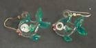 Green & Clear Fish Aquarium Hard Plastic Goldfish Women's Earrings Jewelry 1