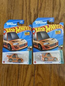 Lot Of 2 Hot Wheels 2023 94 TOYOTA SUPRA Tooned 3/5 Fast And Furious
