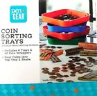 NEW! COIN SORTING TRAYS 4 TRAYS AND 40 COIN WRAPPERS INCLUDED POUR & SHAKE.
