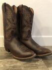 Men’s Size 11.5 EE | Justin Silver Cowboy Boots | SV2566 | Brown Leather
