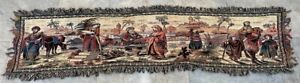 Vintage French Tapestry Medieval Pictorial Beautiful Wall Decor Tapestry 1x6 ft