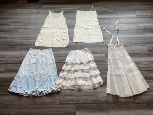 Antique Petticoats & 1920s Nightie Slips Lot of 5 As-Found