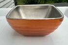 Vollrath Double Wall Stainless Steel Copper Bowl Square Ribbed Edge Vintage MCM