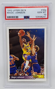 1992 Upper Deck Earvin Magic Johnson Card #32a PSA 10 Gem Mint Basketball Cards