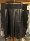 NWT Calvin Klein Faux-leather Front Panel Stretch Pencil Skirt Size 1X