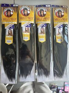 100% Human Hair Milky Way Yaky Weave Milky way 14” #1 Jet Black (pack Of 4) Deal