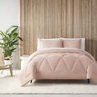 3-Piece Pink Reversible Easy Care Comforter Set, Full/Queen