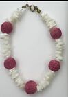 Red Coral and White shell Chip Women’s Bracelet