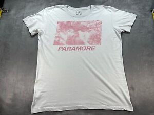 PARAMORE Band rock Metal Gray Baggy Large Shirt Faded out Graphic nature scene