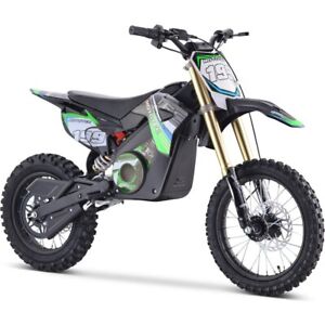 MotoTec 48v 1600w Pro Electric Dirt Bike Lithium Green Kids Off Road Driveway ✅