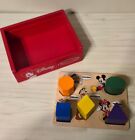Disney Baby Toy Melissa & Doug  Mickey Mouse Wooden Shape Sorting Cube 5 Shapes