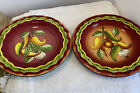 Gates Ware by Laurie Gates set of  dinner plates Vegetable pattern Pottery 9.5in