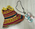 American Girl Lea 18” doll meet outfit 2016 dress shoes sandals compass necklace