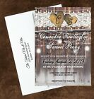 Wedding Invitations Rustic Heart Lace Personalized Set of 100 Farm Invites