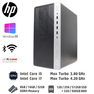 HP i5 i7 CPU 32GB RAM 512GB SSD WiFi Bluetooth Windows 11 Custom Desktop Tower