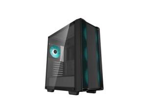 DeepCool CC560 V2 Mid-Tower ATX PC Case, 4x Pre-Installed 120mm LED Fans, Temper