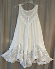 vintage Nicole babydoll nightie 1960s made in USA white cotton lace ruffles Med