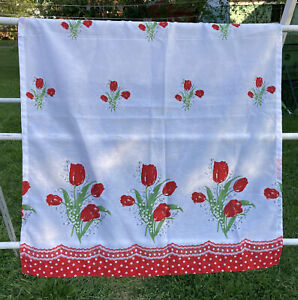 New ListingRed Tulip * Curtain Panel * Sheer Fabric * Vintage